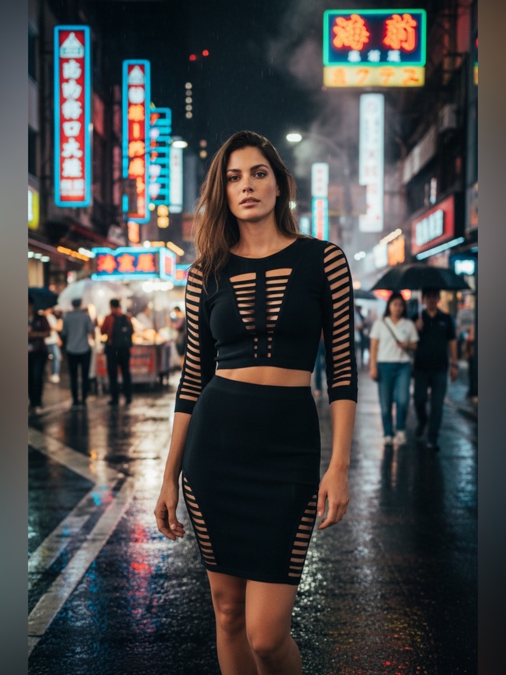 Black Cutout Two-Piece Dress
